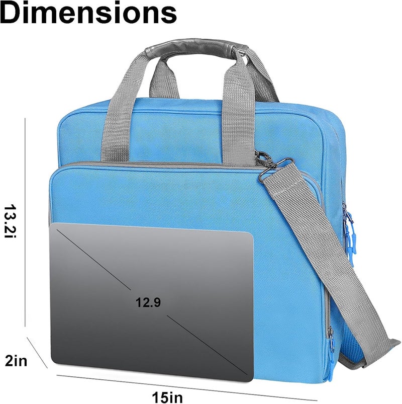 CTWWFS 2 Inch 3 Ring Zipper Binder - Trapper Keeper Binder with Strap - 500 Sheet Capacity & Multi-Pockets for School and Office (Blue) - Image 5